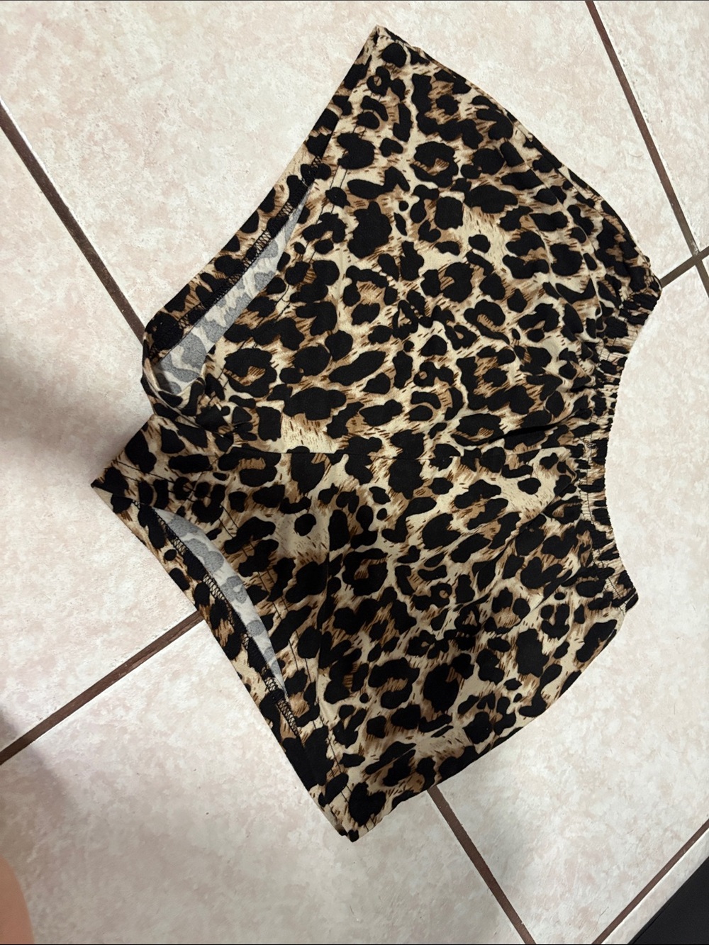 Leopard Print High-Rise Women’s Shorts - Black & Tan